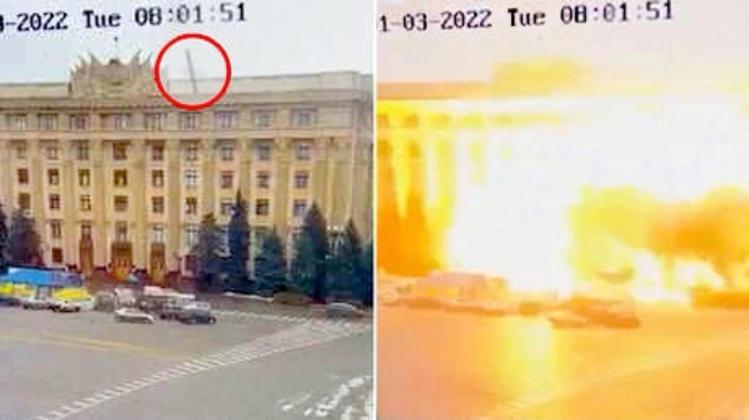 El-Argentino-Misil cae en edificio del gobierno de Ucrania