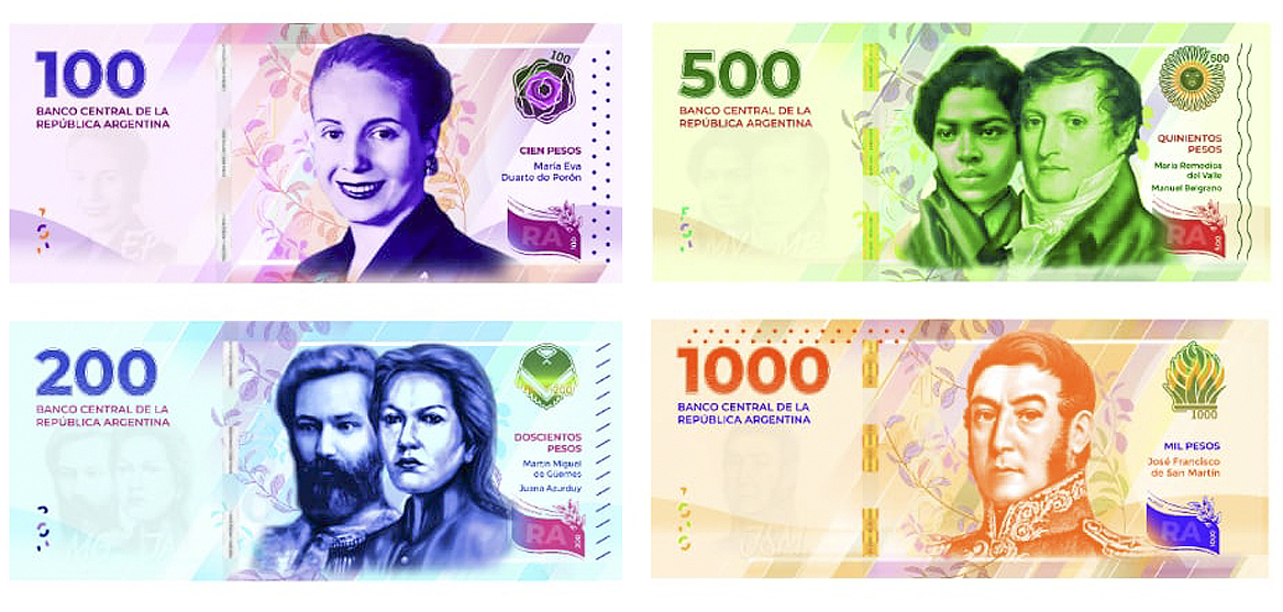El-Argentino-Imágenes de los nuevos billetes que fueron presentados esta tarde por el presidente Alberto Fernández.