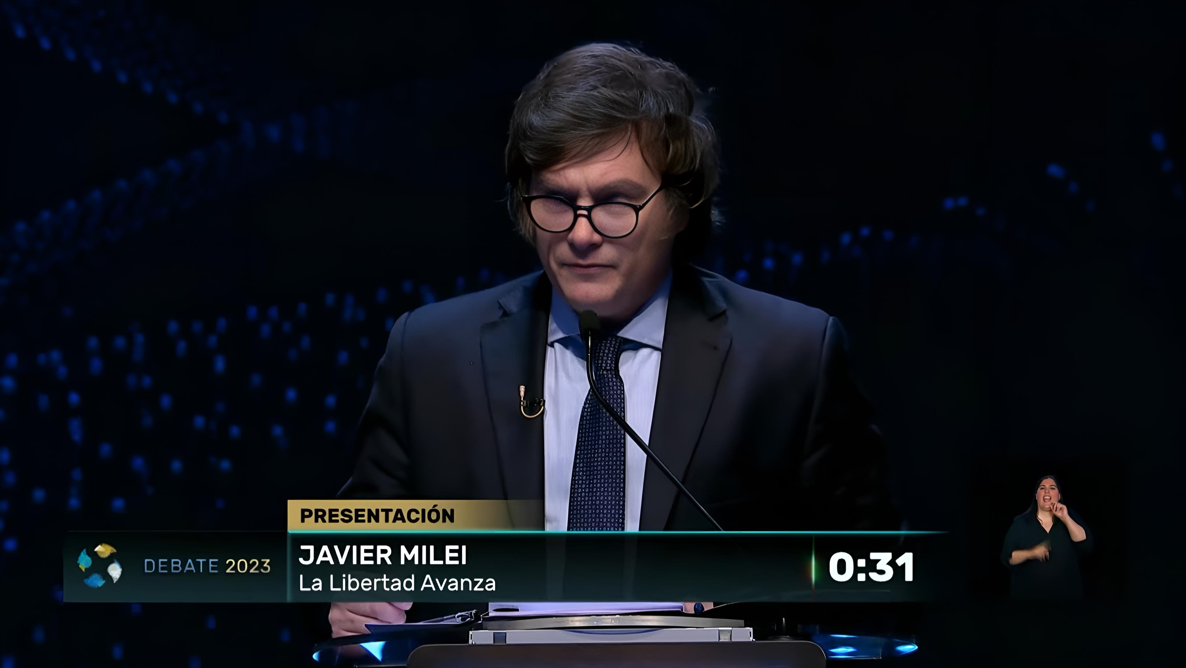 El-Argentino-Debate presidencial-Javier Milei.