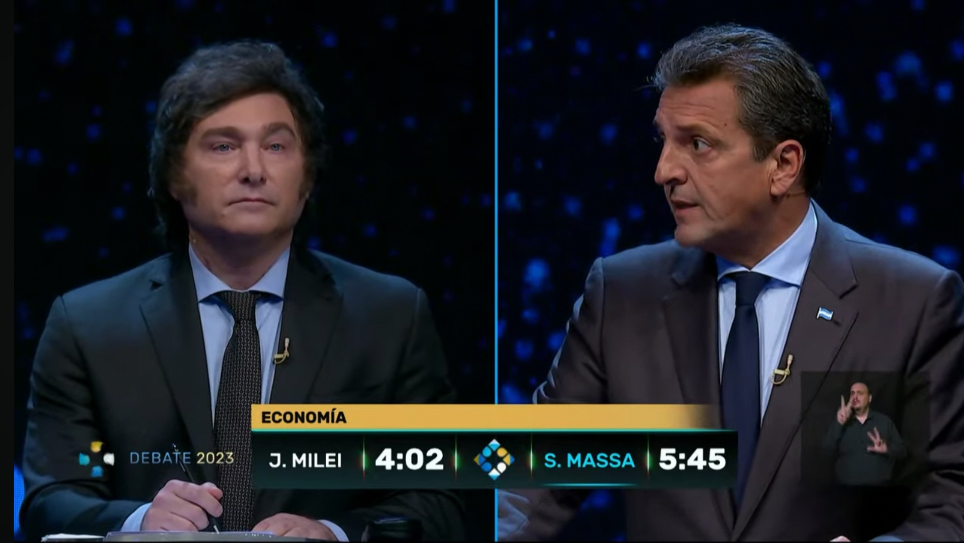 El-Argentino-Debate Presidencial-Sergio Massa-Javier Milei.