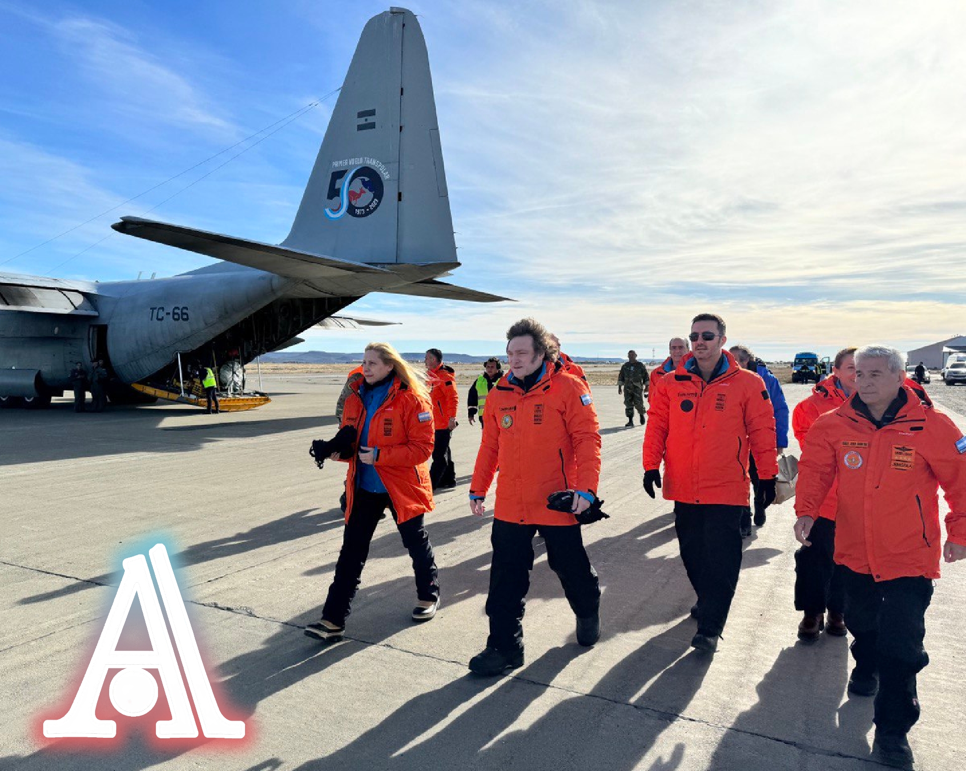 El Argentino-Milei viaja rumbo a la Antártida con Karina