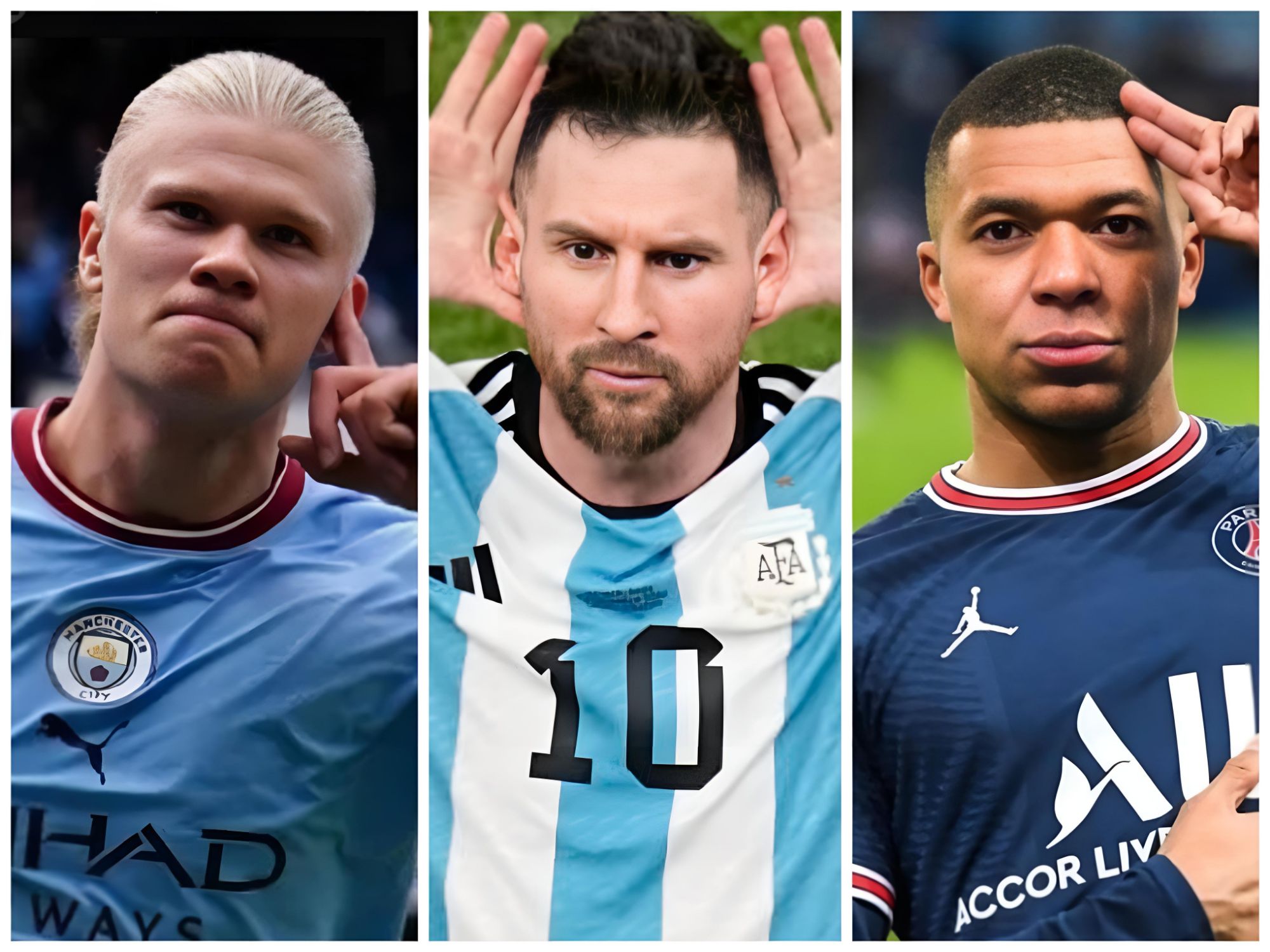 El Argentino Diario-Messi, Haaland y Mbappé.
