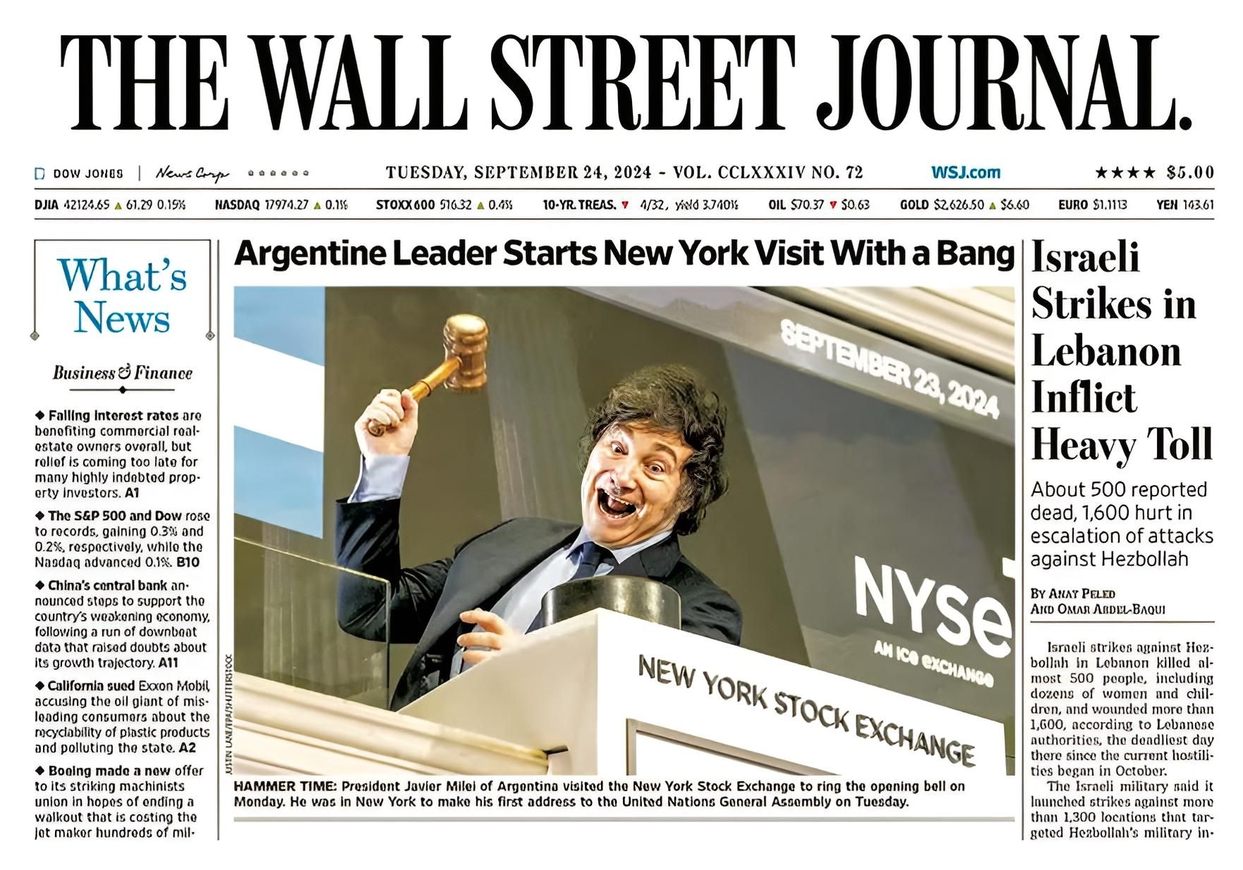 El Argentino Diario-Javier Milei en el WSJ.