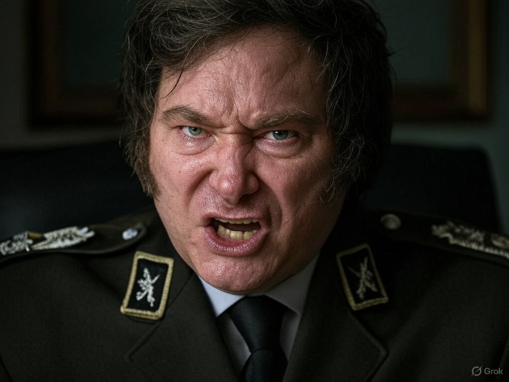 milei militar nazi enojado