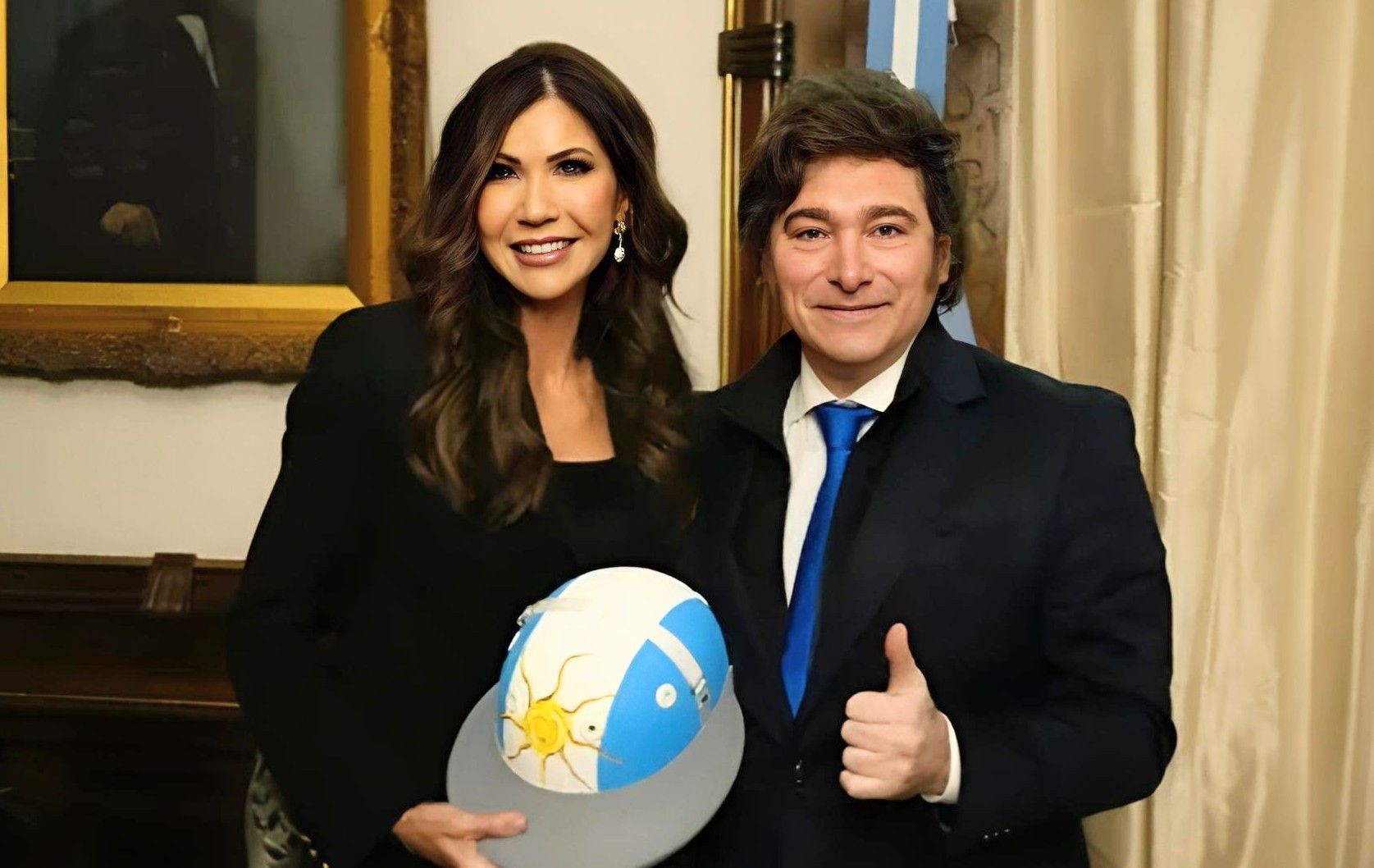 El Argentino Diario-Kristi Noem-Javier Milei.