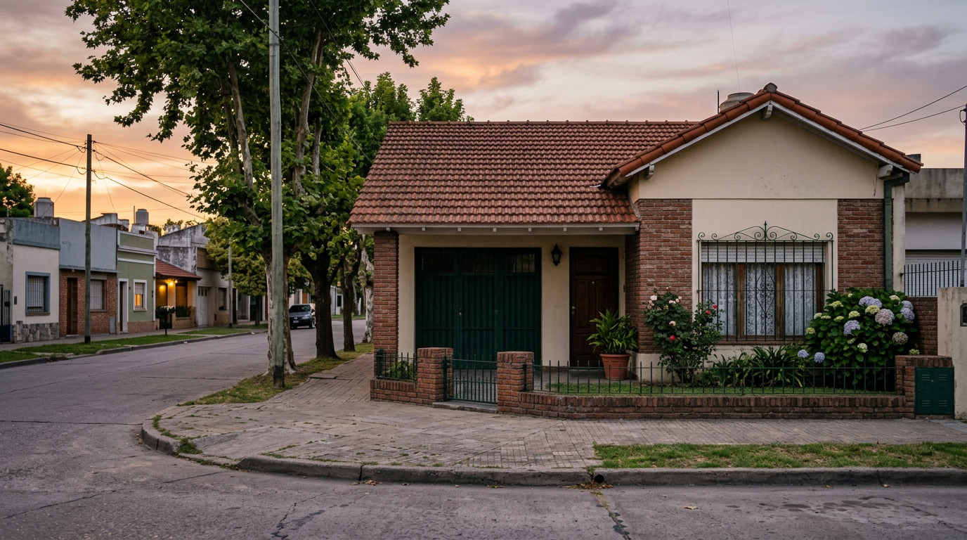 Imagen ilustrativa generada con IA: vivienda residencial en La Plata