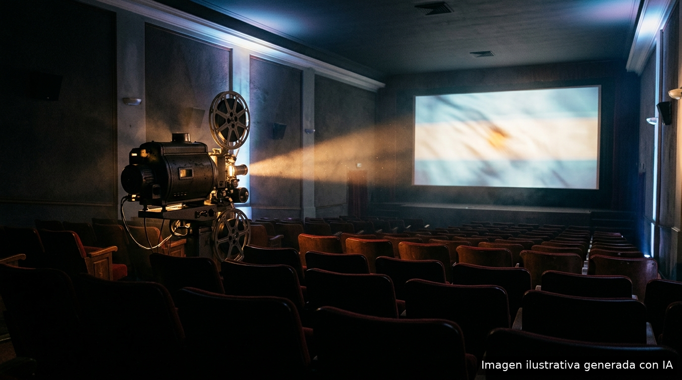 Imagen ilustrativa generada con IA: proyector de cine