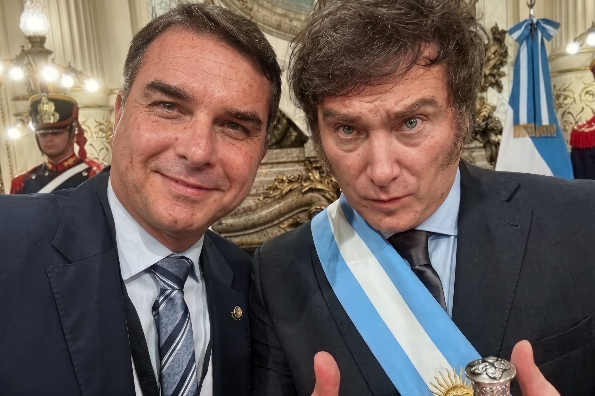 El Argentino Diario-Flavio Bolsonaro-Javier Milei.