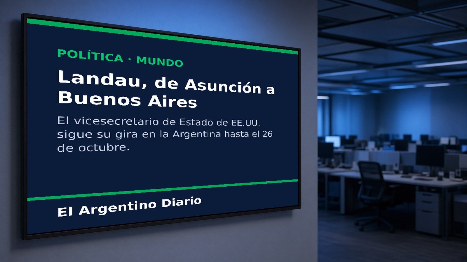 Placa sobre la gira de Christopher Landau por Asunción y Buenos Aires